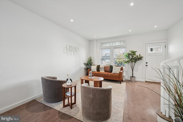 living room featuring light hardwood / wood-style floors