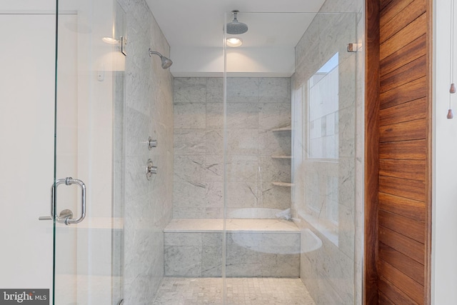 bathroom with an enclosed shower