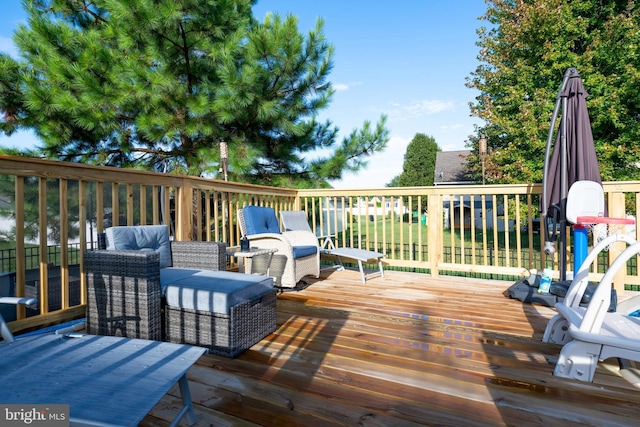 view of wooden deck