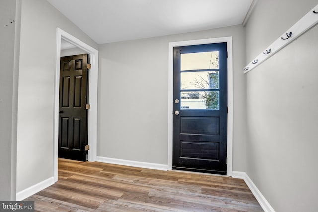 doorway to outside featuring hardwood / wood-style floors