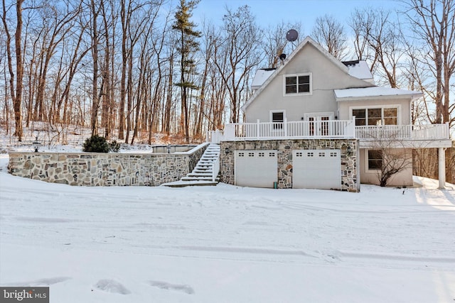 exterior space featuring a garage