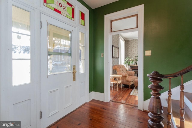 entrance foyer with wood-type flooring