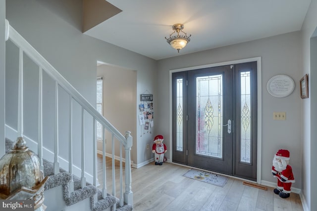 entrance foyer featuring light hardwood / wood-style flooring