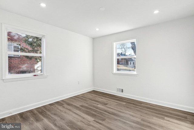 empty room featuring wood-type flooring