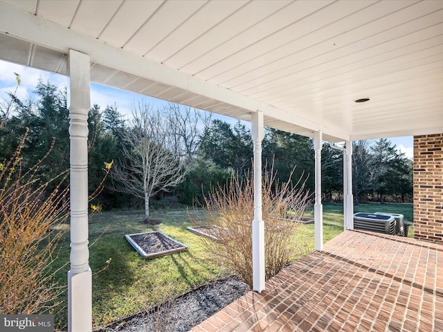 view of patio featuring central AC unit