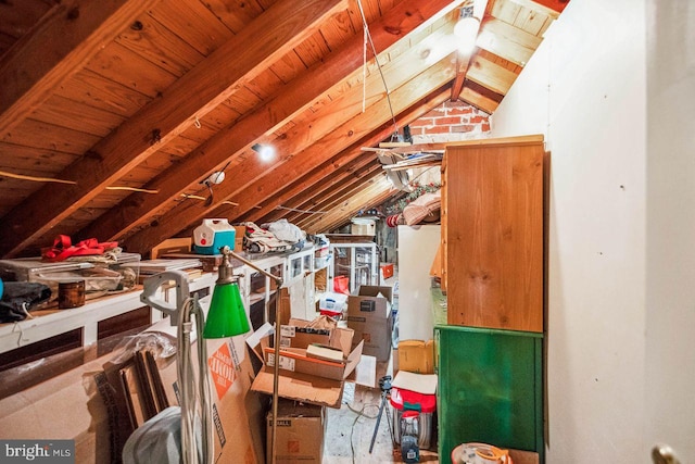 view of unfinished attic