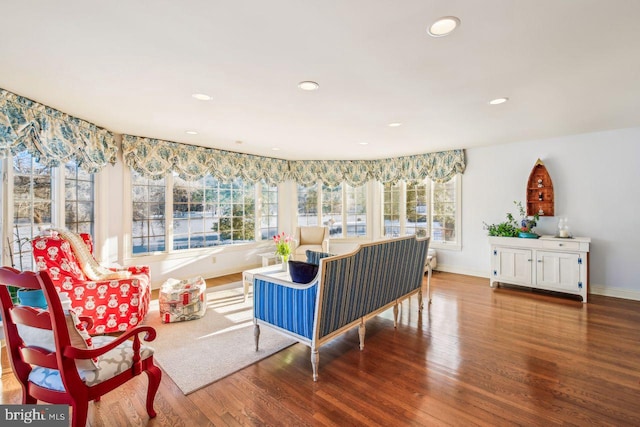 living room with hardwood / wood-style flooring