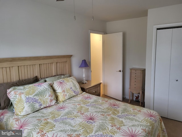 bedroom featuring a closet