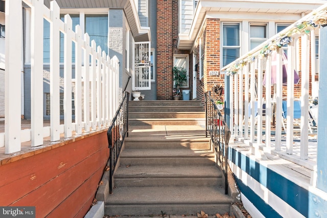 view of stairway