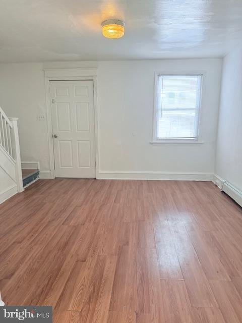 empty room featuring light hardwood / wood-style floors