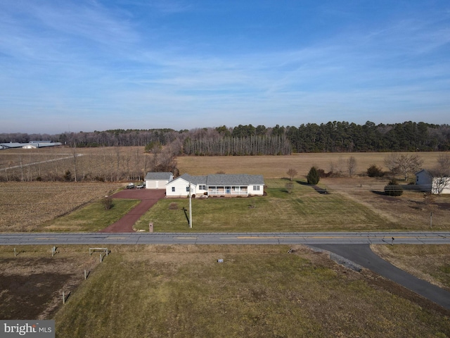 aerial view with a rural view