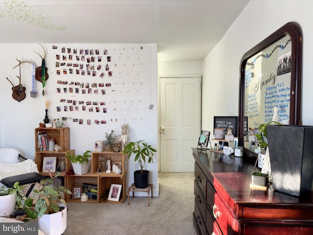 office with light colored carpet