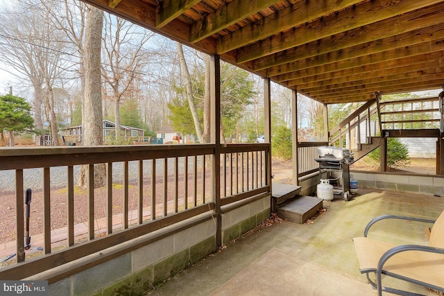 view of patio featuring area for grilling