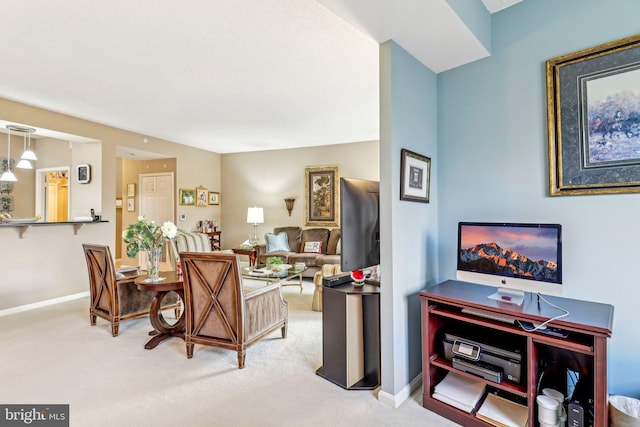 living room featuring carpet flooring