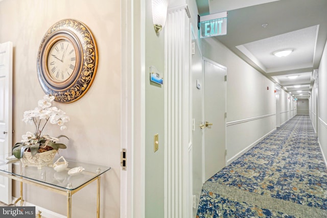 hallway featuring a textured ceiling