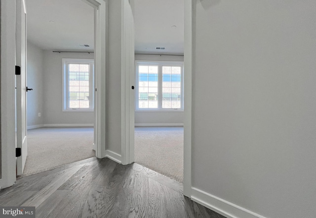 hall featuring light wood-type flooring