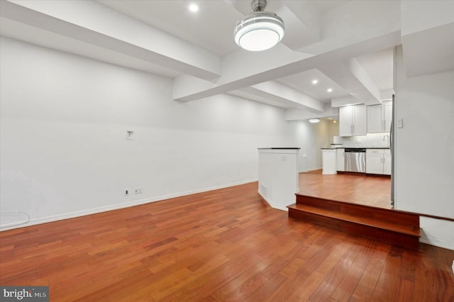 unfurnished living room featuring light hardwood / wood-style flooring