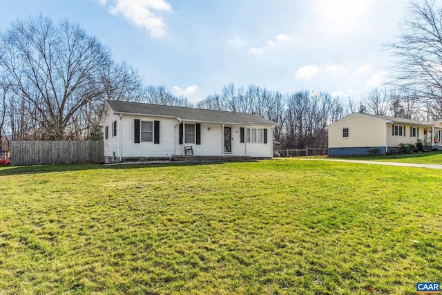 ranch-style house with a front yard