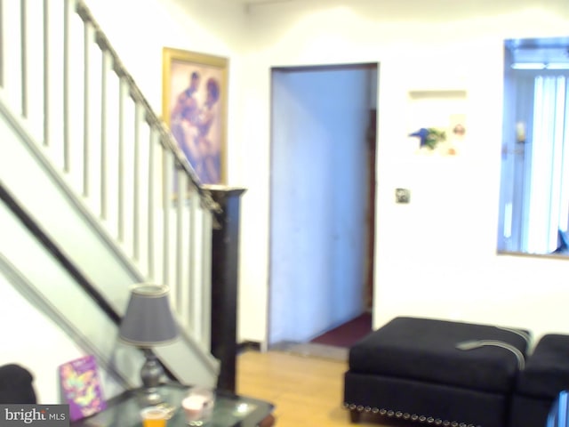 living room with light wood-type flooring