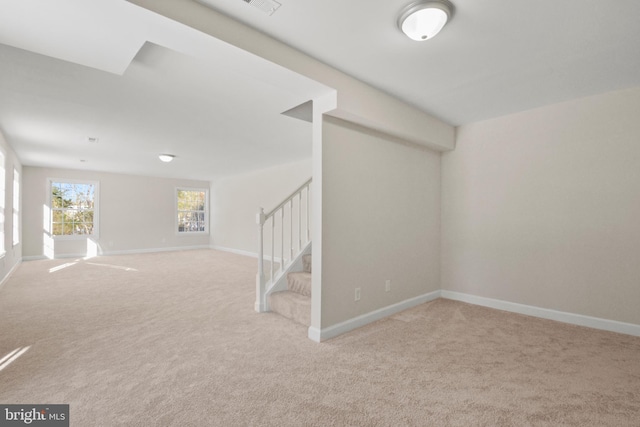 interior space with light colored carpet