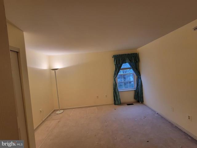 spare room with visible vents