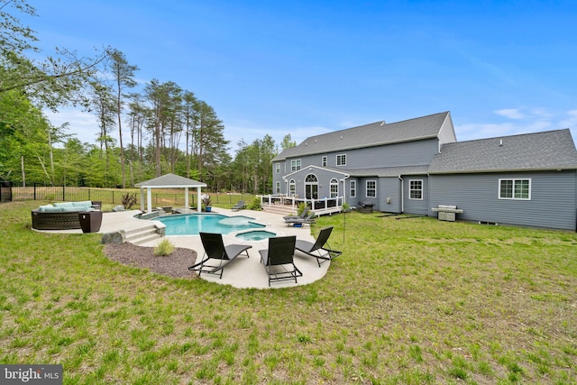 13853 Bluestone Ct, Hughesville, MD 20637 - view of pool with a gazebo, a patio area, outdoor lounge area, and a pool with connected hot tub
