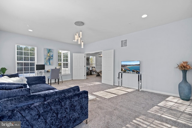 view of carpeted living room