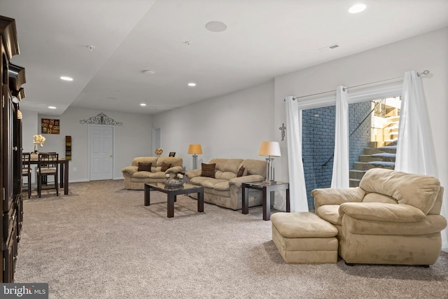 view of carpeted living room