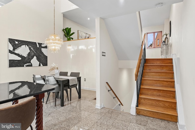 dining room featuring a notable chandelier