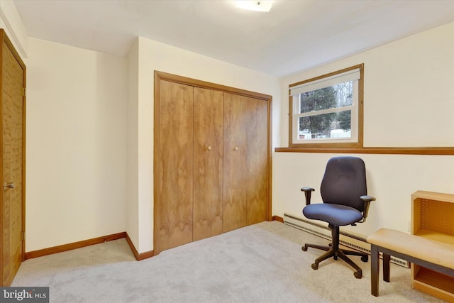 sitting room with light colored carpet