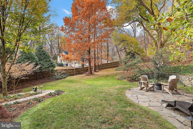 3007 Faulkland Rd, Wilmington, DE 19808 - view of yard with an outdoor fire pit and a patio area