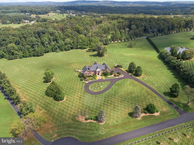 aerial view with a rural view