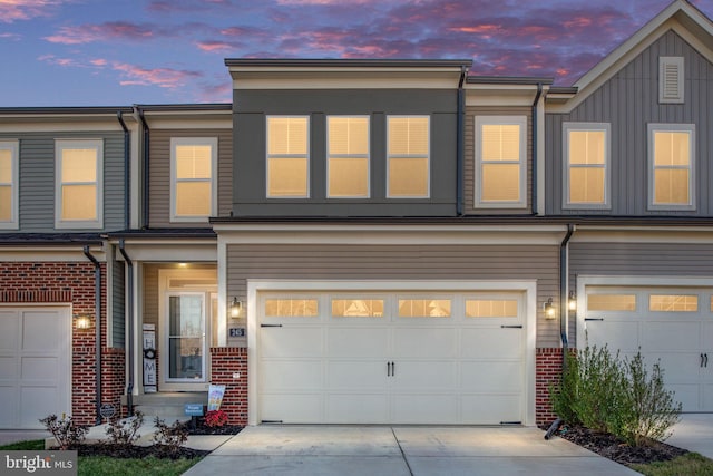 view of property with a garage