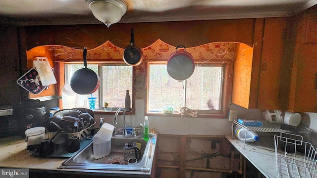 kitchen featuring light countertops