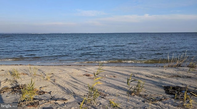 property view of water featuring a view of the beach