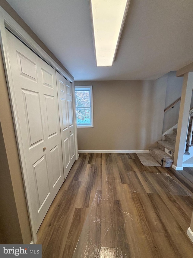 interior space featuring dark hardwood / wood-style flooring