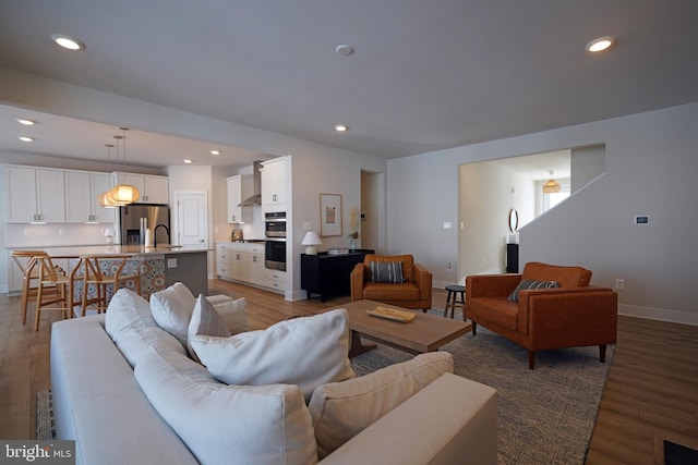 living room featuring hardwood / wood-style floors