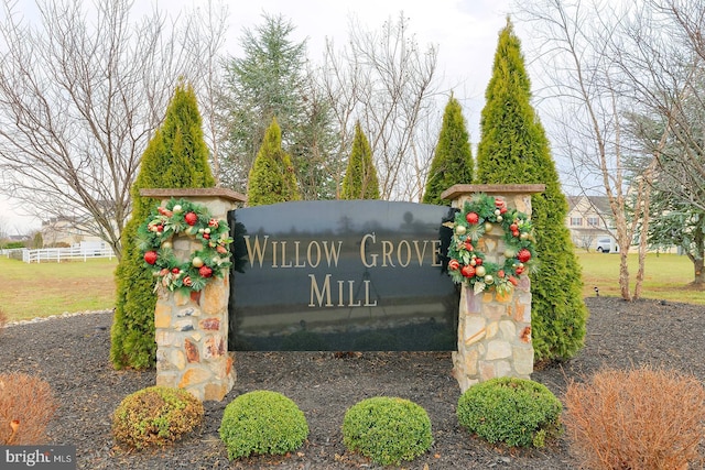 view of community sign