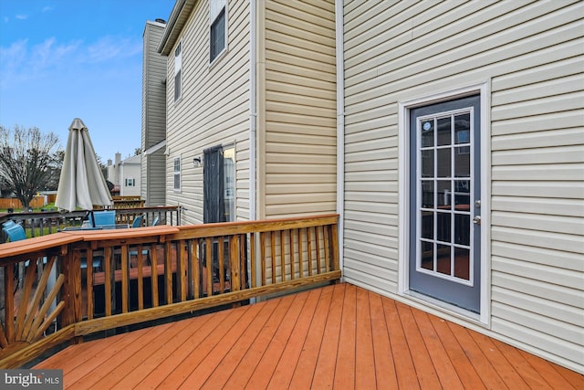 view of wooden deck