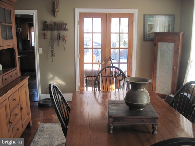 dining room with french doors