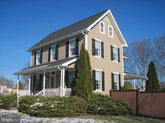 view of front of home with a porch