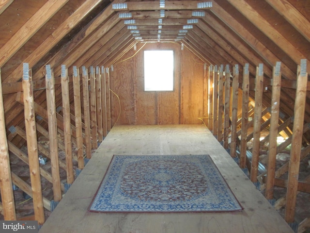 view of unfinished attic