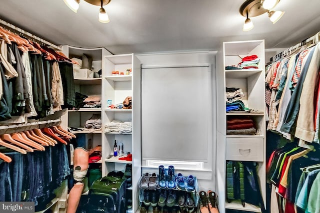 view of walk in closet