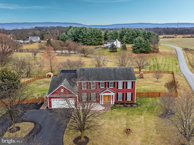 bird's eye view with a rural view