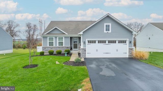 view of front of property with a front lawn