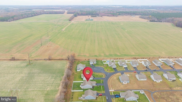 bird's eye view featuring a rural view