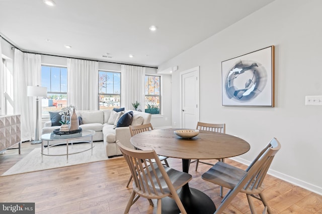 dining area featuring light hardwood / wood-style floors