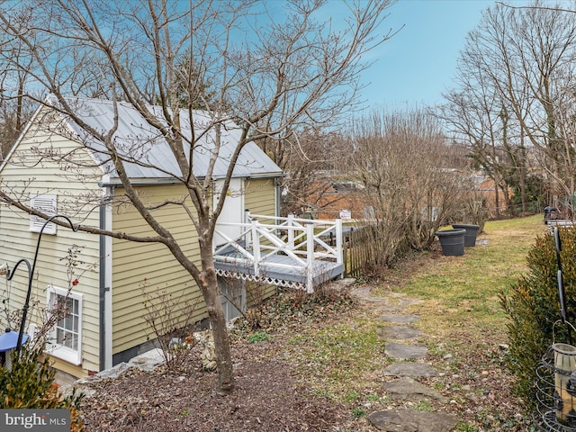 view of yard featuring a deck