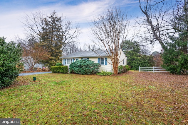 exterior space featuring a yard