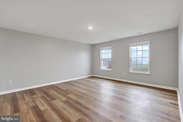 empty room featuring light wood-type flooring